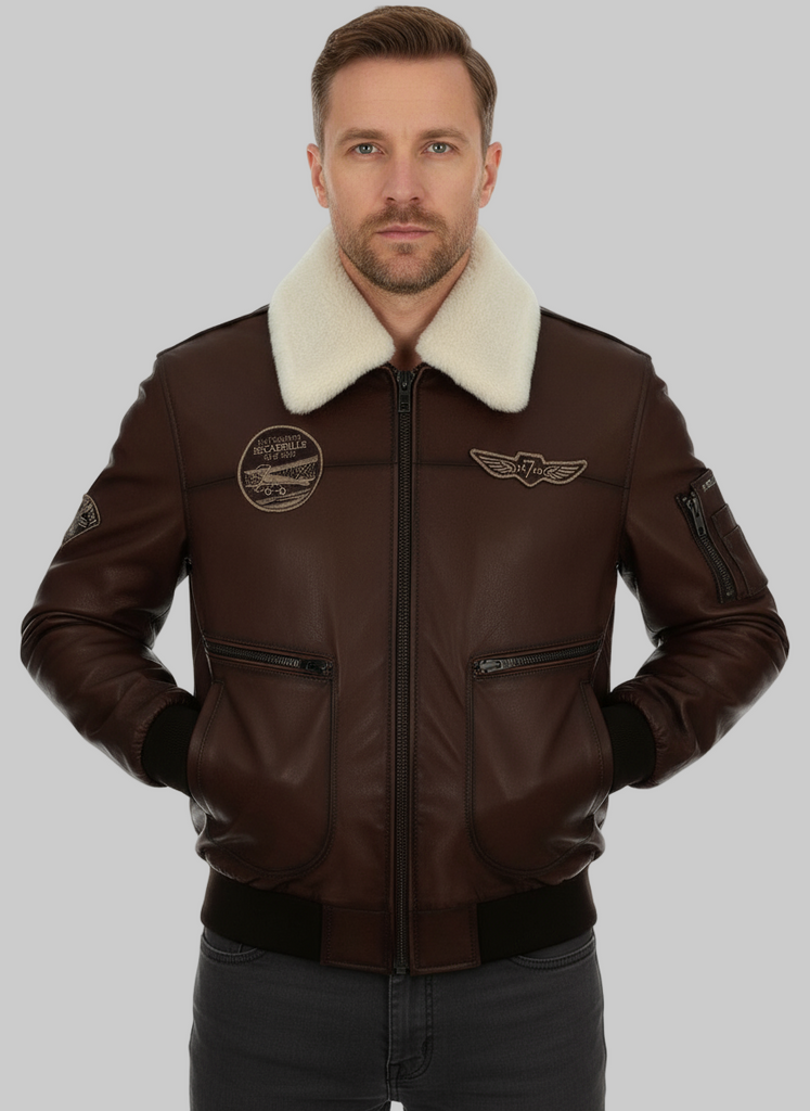 Men's Aviator Leather Jacket TOM | Premium Lambskin | Made in EU