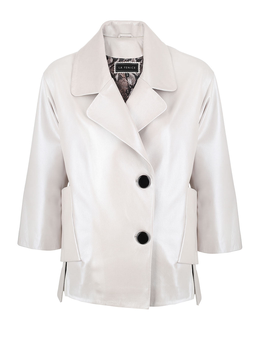 White patent leather jacket sales