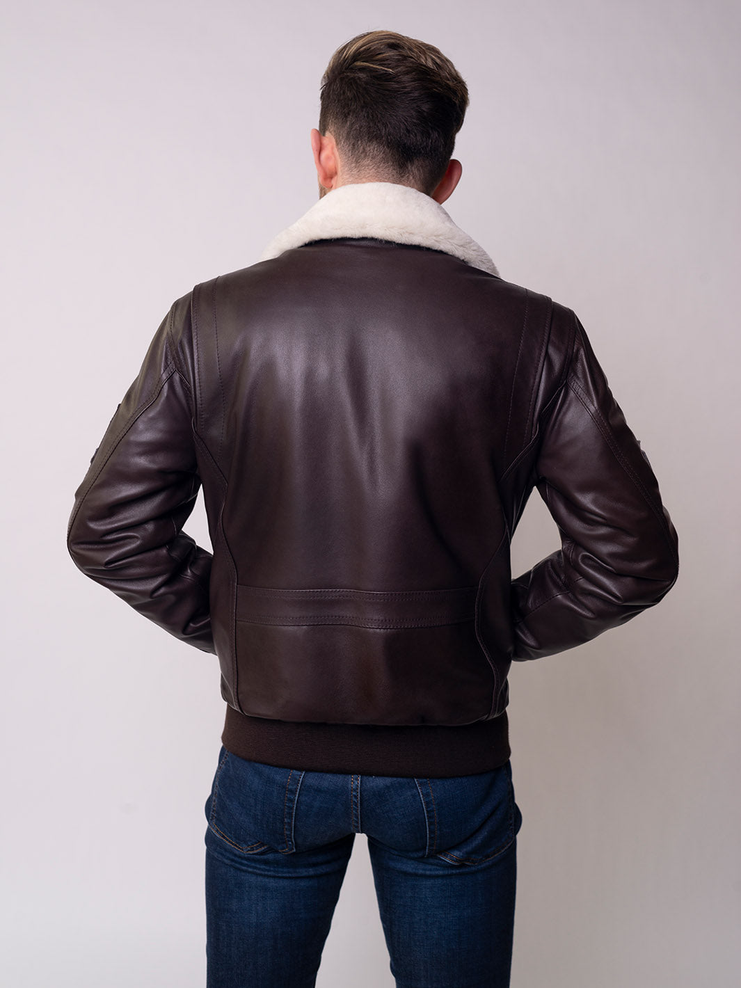 Men's Aviator Leather Jacket FALCO | Premium Lambskin | Made in EU