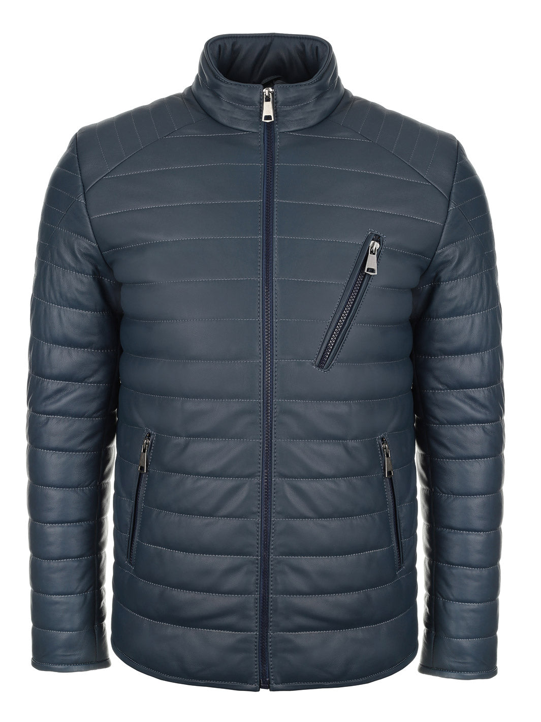 Blue winter leather jacket ZICO