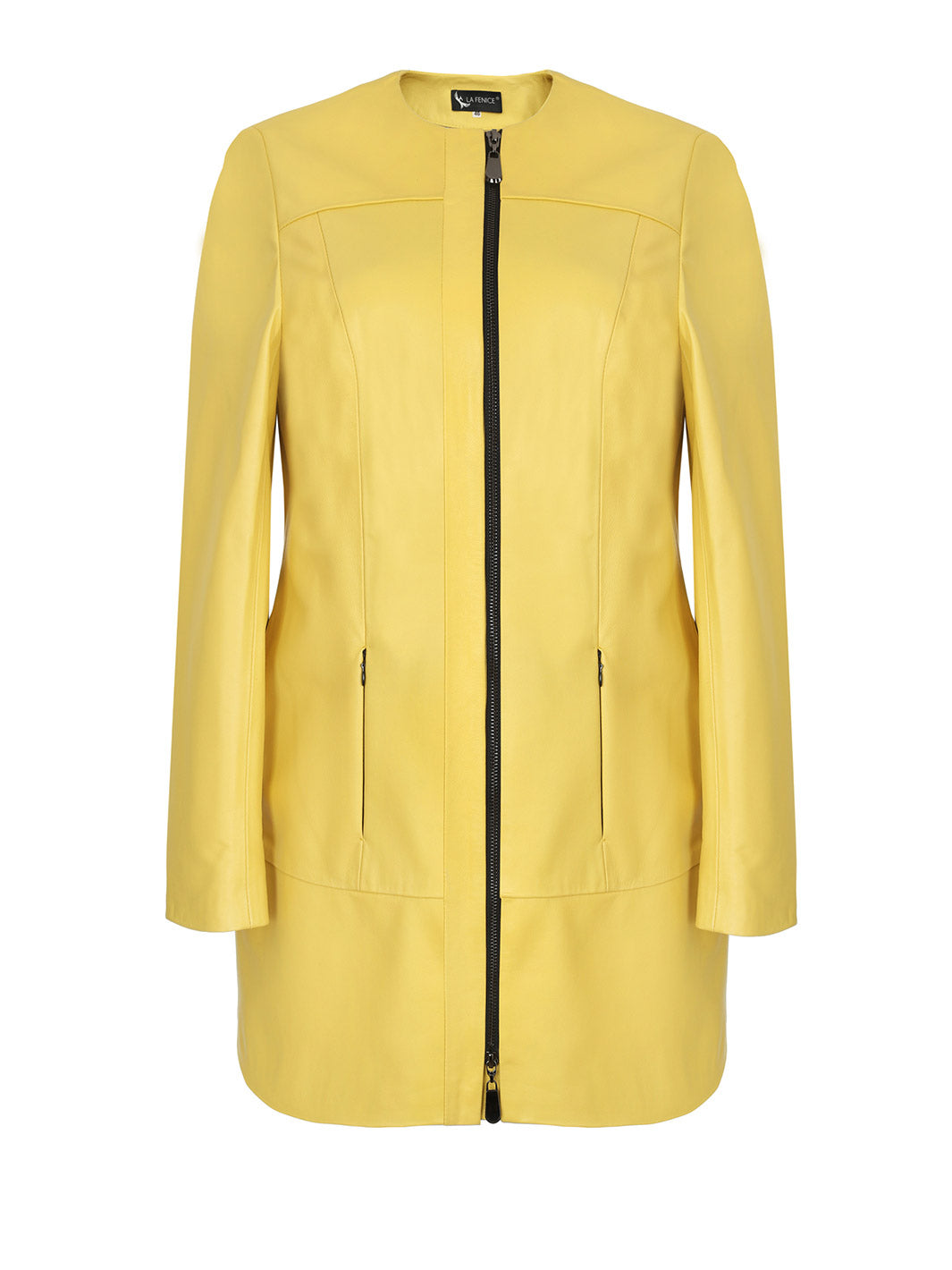 Yellow light leather coat CATRIN