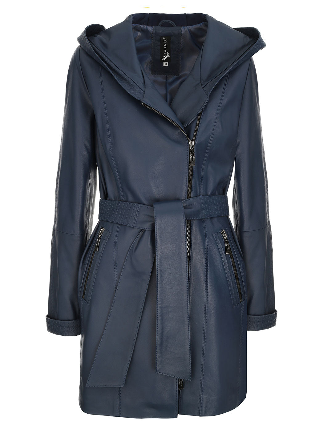 SCARLET women's leather coat with hood