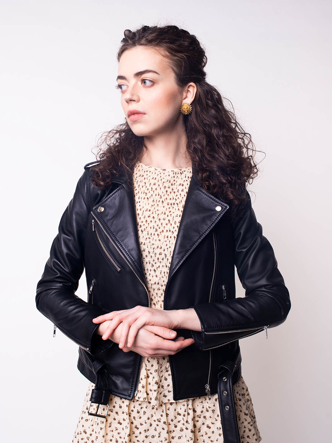 Classic leather biker jacket BLANCA